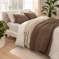 Bare Home Ultra-soft Diamond Stitched Coverlet Set