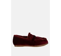 Bastian Fur Detail Velvet Loafers