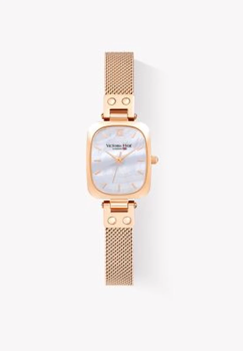Womens Watch 22 Xd726mm Rectangle Mother Of Pearl Or Brushed Sunburst Dial Victoria Hyde