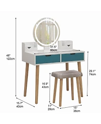 gaomon Vanity Desk, Makeup Vanity Desk with Touch Light Mirror