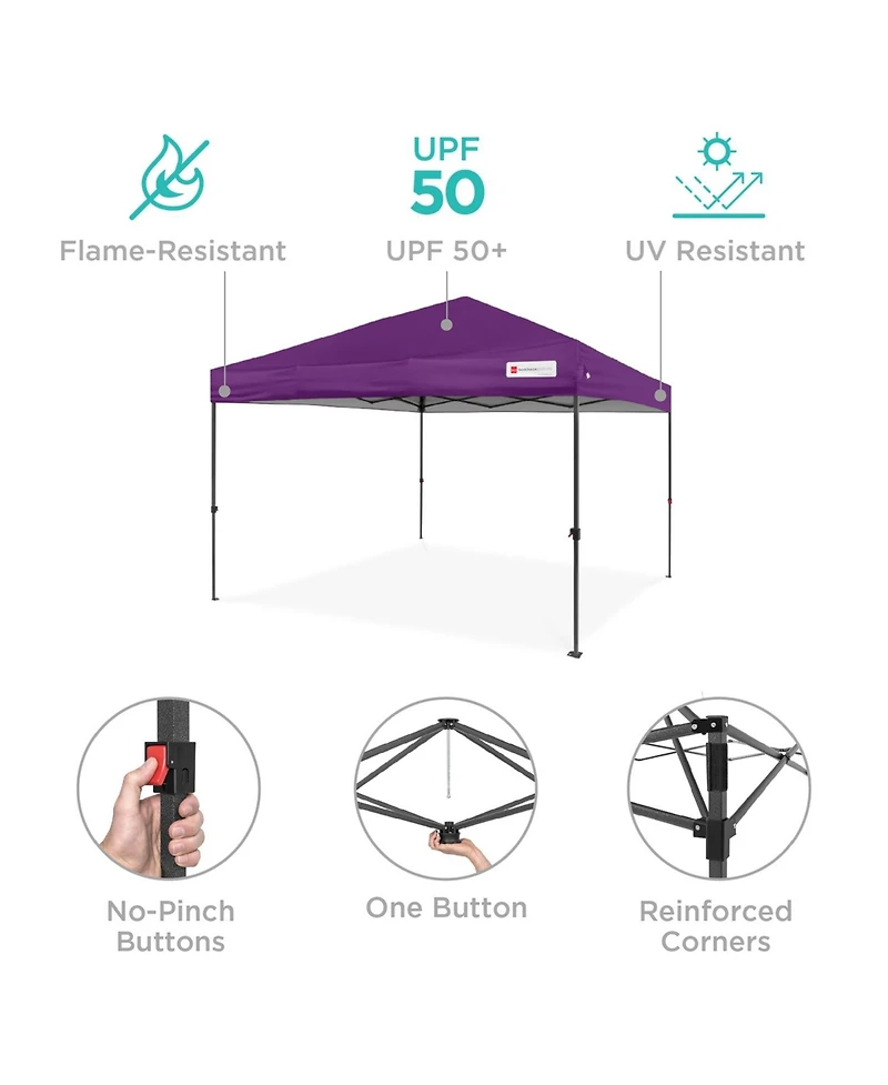 Best Choice Products 8x8ft Easy Setup Pop Up Canopy w/ 1-Button Setup, Wheeled Case