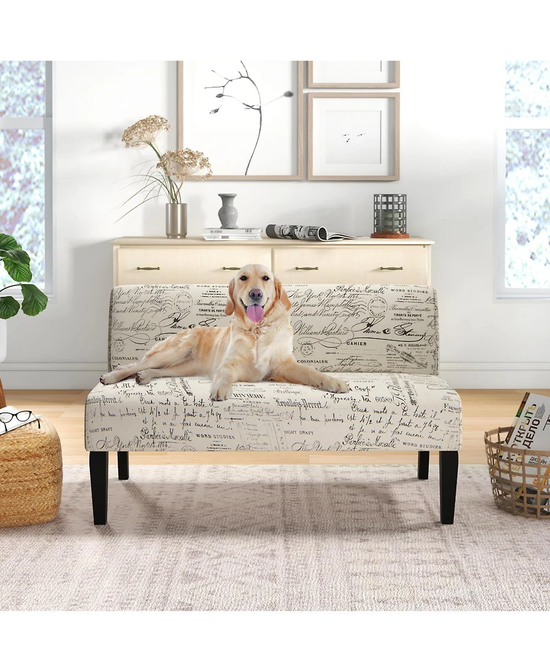 Gouun Living Room Wooden Leg Armless Loveseat Sofa