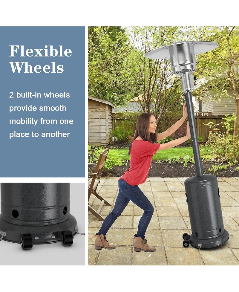 Gouun 50000 Btu Stainless Steel Propane Patio Heater with Trip over Protection