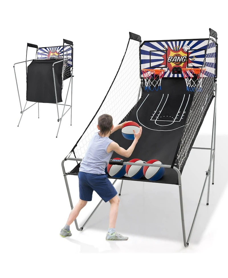 Gouun Dual Shot Basketball Arcade Game with 8 Game Modes and 4 Balls