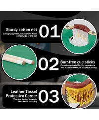 Sugift Foldable Portable Pool Table, Indoor Billiard Game Table w/2 Cues, Balls, Triangle & Chalk for Kids & Adults