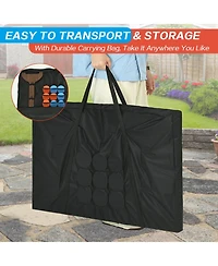 Sugift Giant Wooden 4-in-a-Row Game, Outdoor & Indoor Connect 4 Game w/42 Discs & Carrying Bag, Fun for All Ages