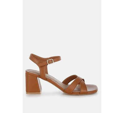 Edessa Square Toe Block Heel Sandals