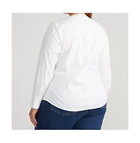 Universal Standard Women's Beacon Stretch Poplin Wrap Shirt