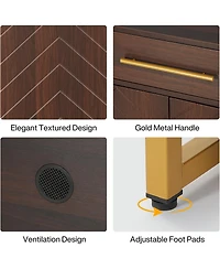Tribesigns Shoe Cabinet with Doors, 20 Pairs Shoe Storage Cabinet with Drawer for Entryway, Modern Shoe Rack Organizer with Adjustable Shelves for Hal