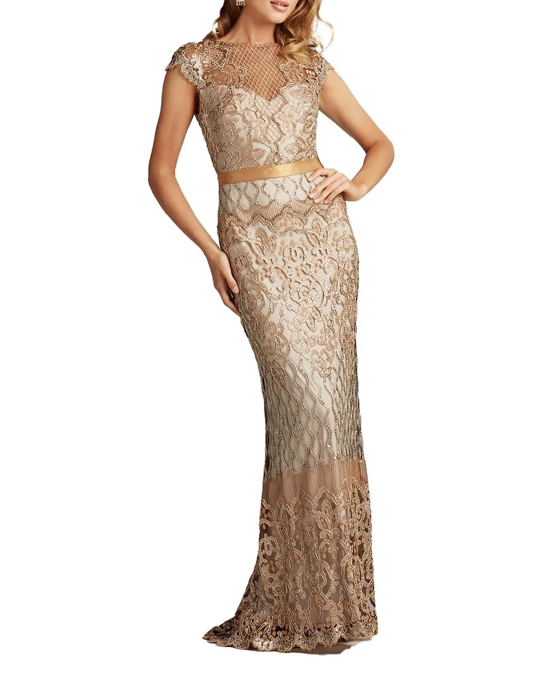 Tadashi Shoji Miranda Sequin Embroidered Gown