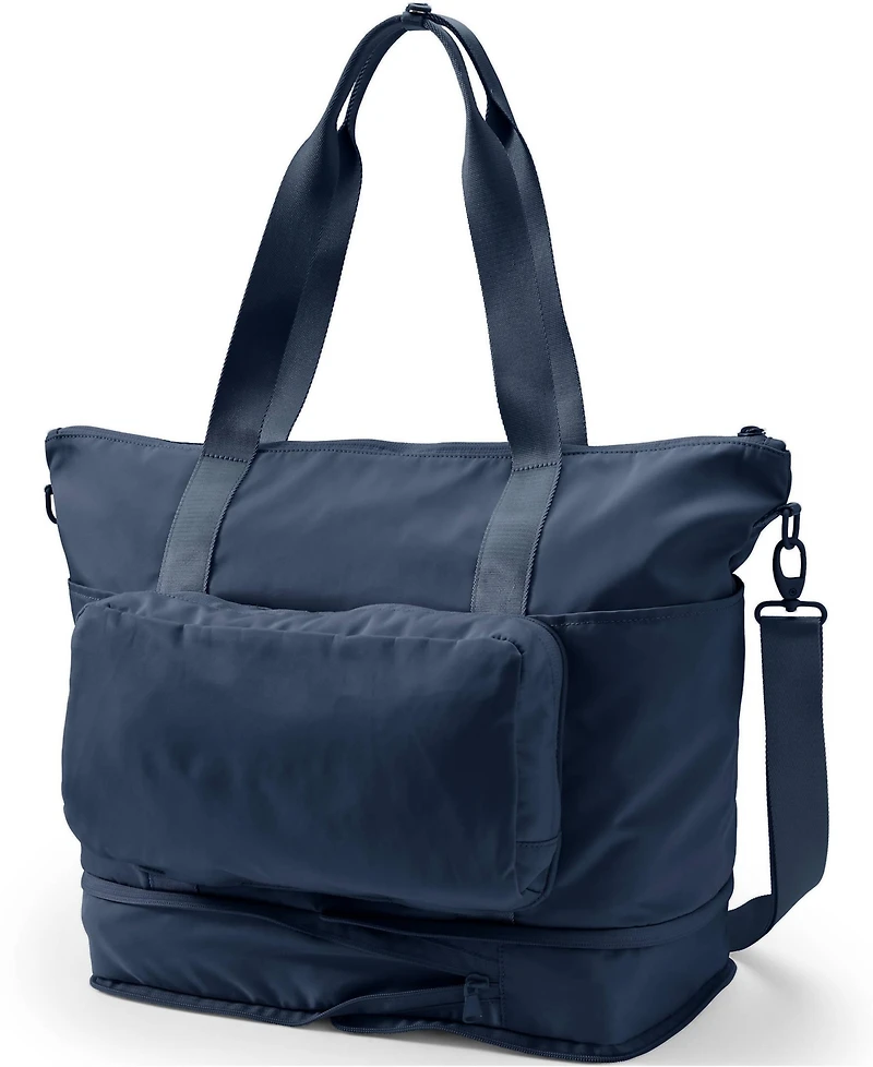 Lands' End Travel Nylon Expandable Packable Tote Bag