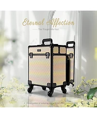 Byootique Rolling Makeup Train Case Cosmetic Trolley Organizer Blush ForgetMeNot