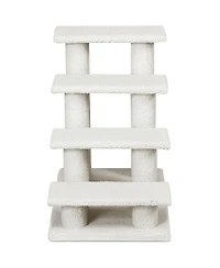 Sugift 4-Step Pet Stairs Carpeted Ladder Ramp Scratching Post Cat Tree Climber