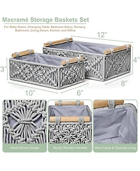 Sorbus 2-Pack Handmade Storage Paper Rope Baskets Set: Bohemian Design for Household Essentials - Durable, Compact, Perfect All Decor