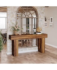 Tribesigns Long Console Table, 63 inches Wooden Rectangular Sofa Table for Behind the Couch, Farmhouse Entryway Table for Hallway, Living Room, and En