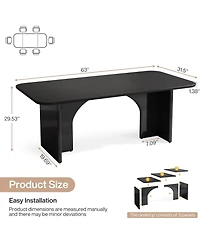 Tribesigns Modern Dining Table for 4-6 People, 62.99" Large Rectangle Kitchen Table with Arch Design Legs