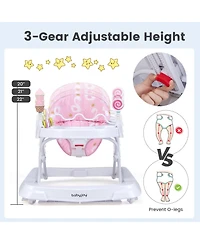 Gouun Foldable Baby Activity Walker with Adjustable Height and Detachable Seat Cushion