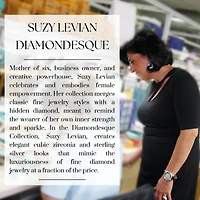 Suzy Levian New York Sterling Silver Cubic Zirconia Pave Drop Pendant