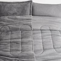Coma Inducer Opposites Attract Oversized Comforter Set - Plush Chartreux Gray