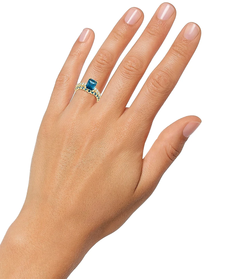 London Blue Topaz (2-3/4 ct. t.w.) & Diamond (1/2 Bridal Set 14k Gold