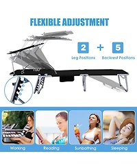 Gouun Set of 2 Portable Reclining Chair with 5 Adjustable Positions