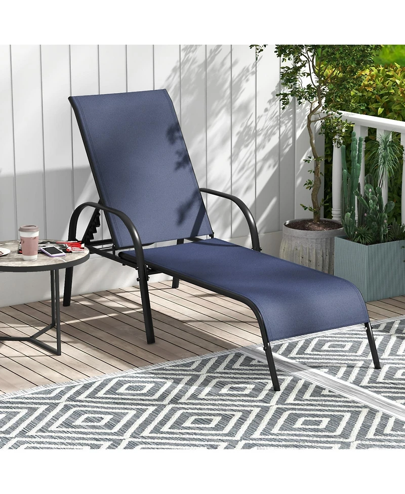 Gouun Adjustable Patio Chaise Folding Lounge Chair with Backrest