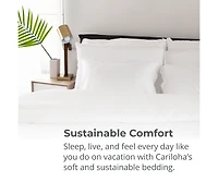 Cariloha Luxurious Sateen Duvet Cover | Queen | Solid White | Viscose Material | Soft, Comfortable & Wicks Moisture