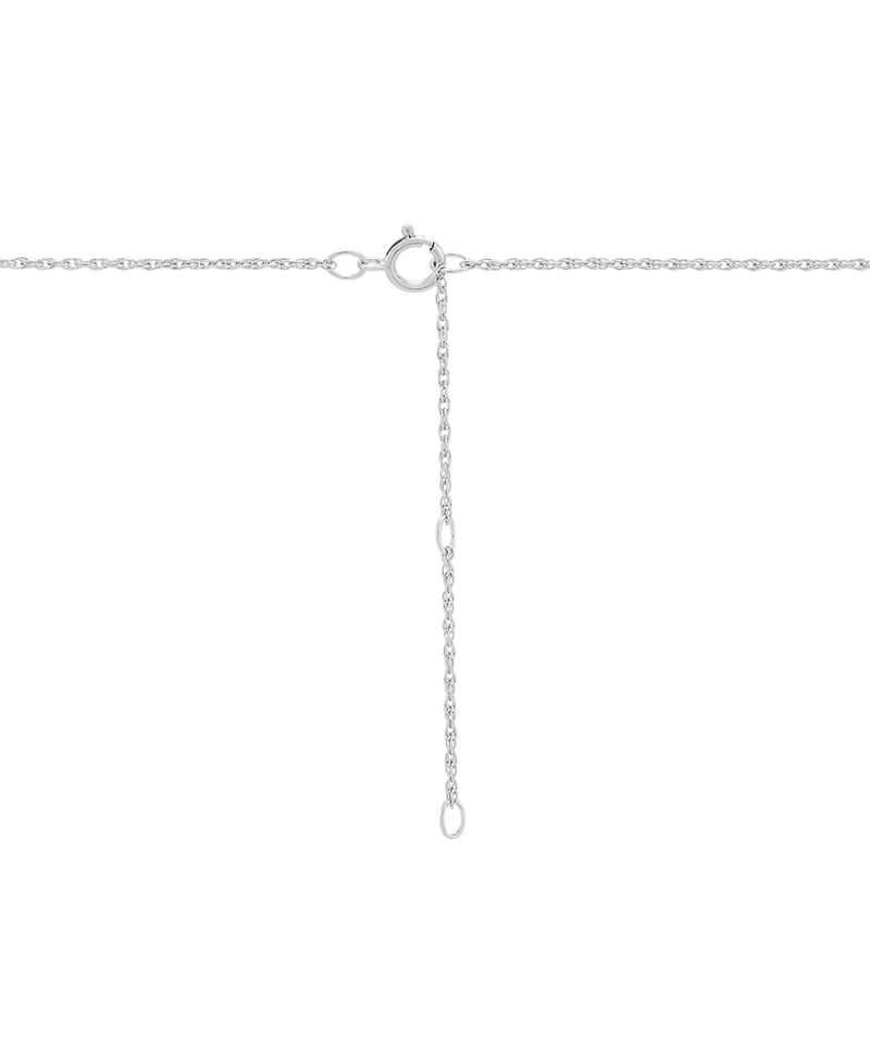 Diamond Pave Oval Pendant Necklace (1/10 ct. t.w.) in Sterling Silver, 16" + 2" extender