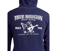 True Religion Men's Classic Logo Zip Up Drawstring Hoodie