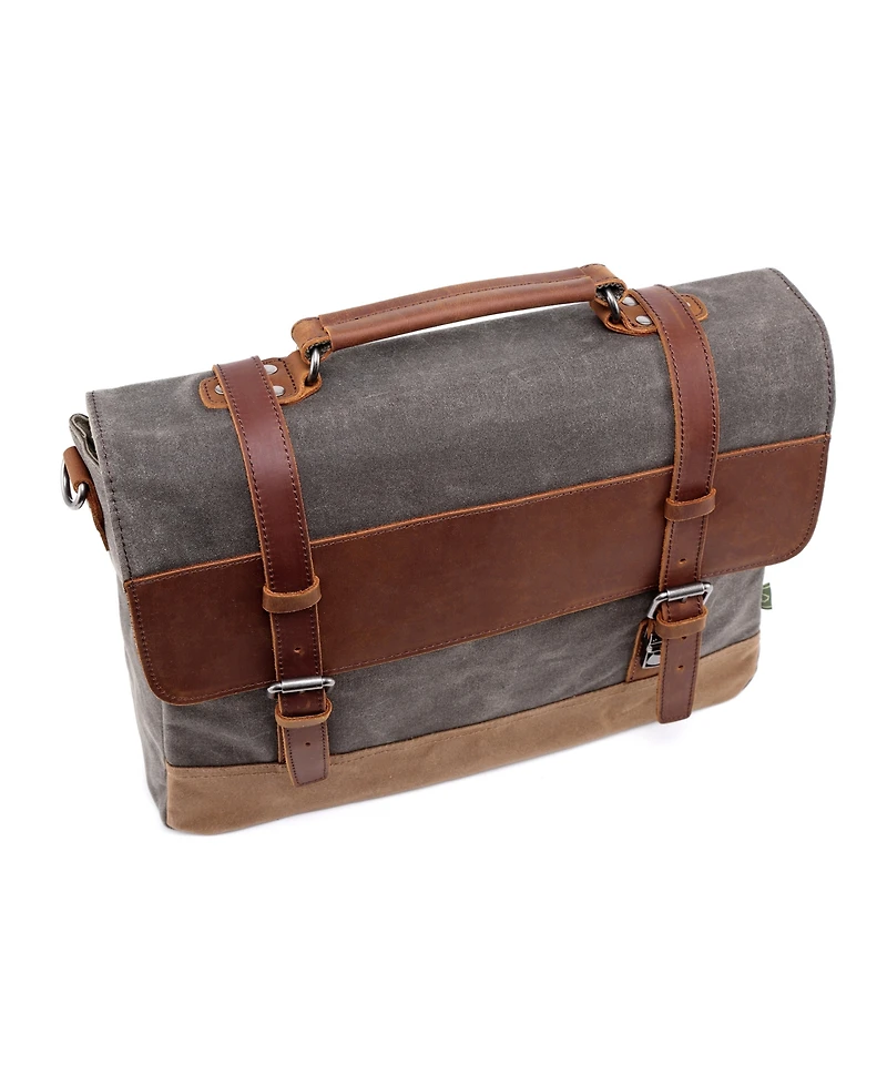 Tsd Brand Stone Creek Waxed Canvas Large Messenger Bag