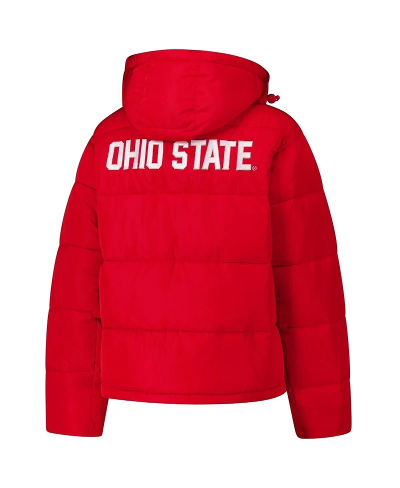 Hype and Vice Women's Scarlet Ohio State Buckeyes Puffer Jacket