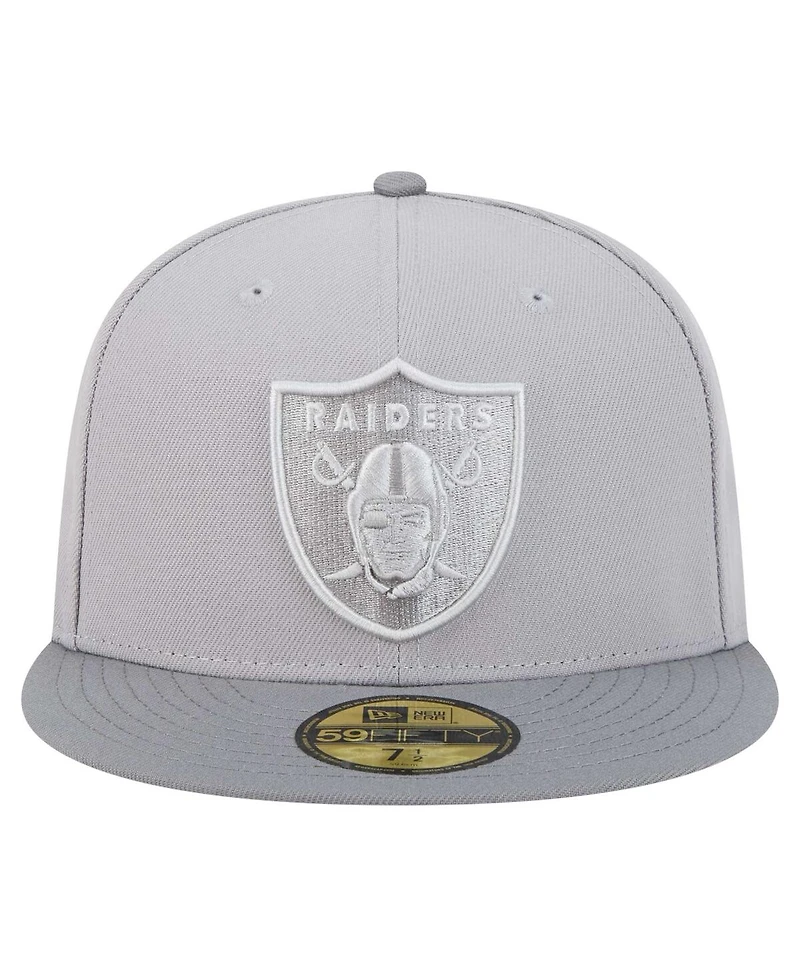 New Era Men's Gray/Graphite Las Vegas Raiders Iron Cloud 59FIFTY Fitted Hat