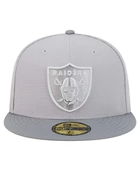 New Era Men's Gray/Graphite Las Vegas Raiders Iron Cloud 59FIFTY Fitted Hat