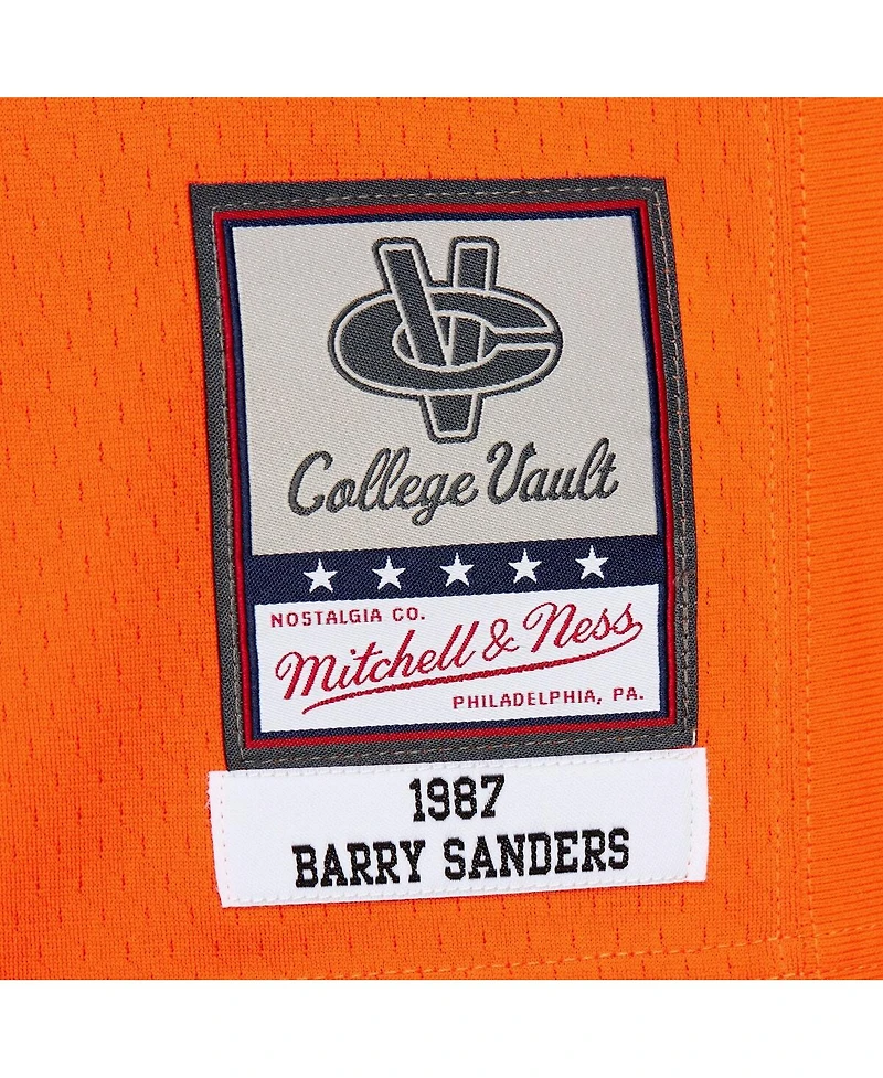 Mitchell & Ness Men's Barry Sanders Orange Oklahoma State Cowboys 1987 Replica Jersey