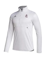 Adidas Men's White Texas A M Aggies Ol' Sarge Sideline Knit Quarter-Zip Pullover Top