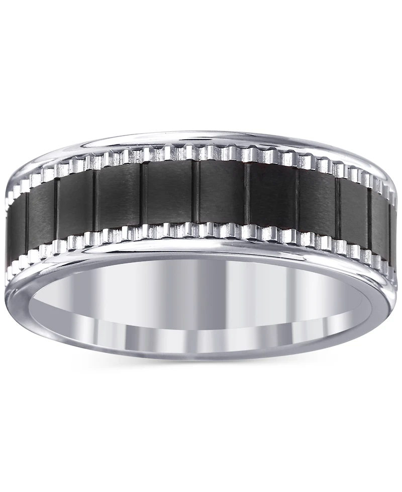 Men's Black Ceramic & Stainless Steel Band