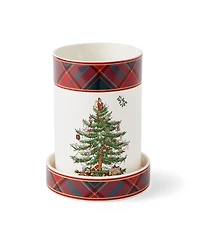Spode Christmas Tree Tartan Wine Chiller Coaster Set