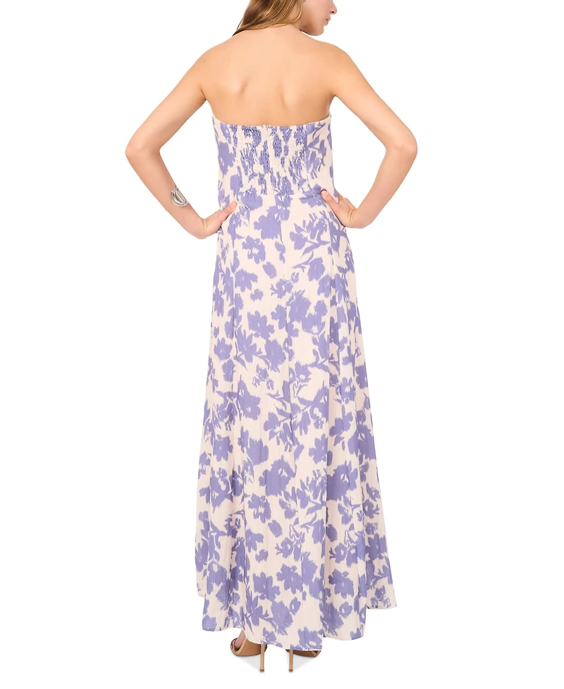 1.state Women's Floral-Print Strapless Maxi Dress