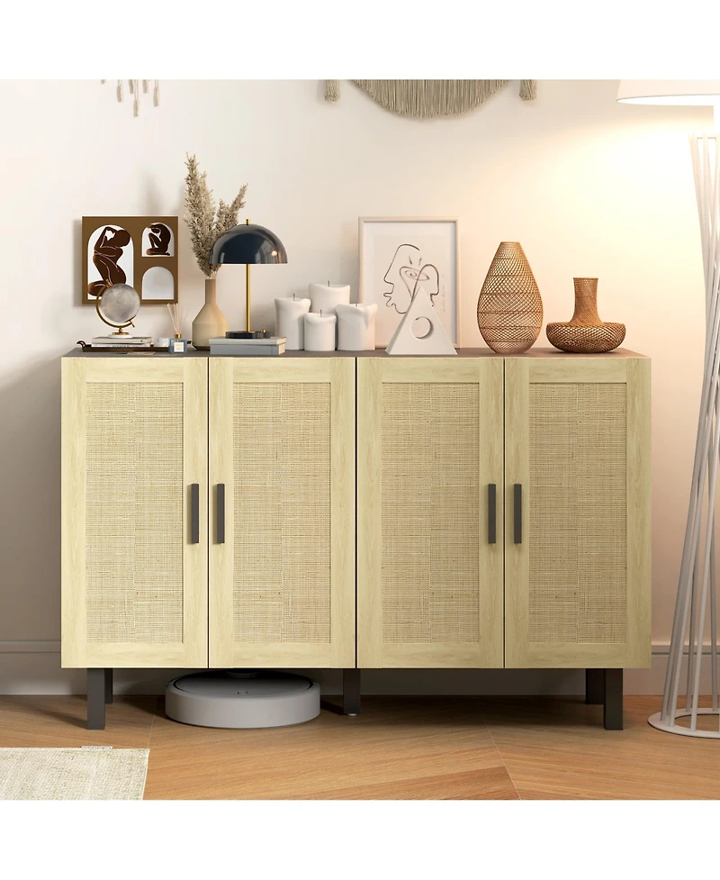 Homcom Sideboard Cabinet w/ 2 Rat Doors & Adjustable Shelves,