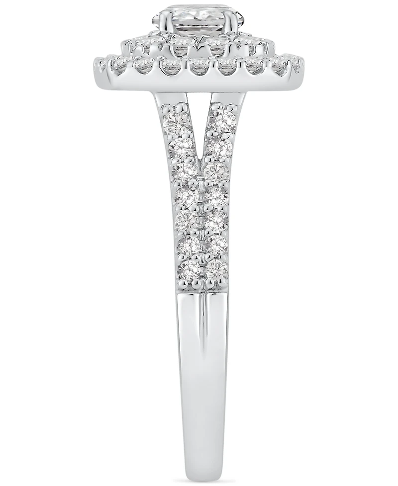 Gia Certified Diamond Double Halo Engagement Ring (1-1/4 ct. t.w.) in 14k White Gold