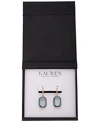 Lauren Ralph Gold-Tone Octagon Stone Leverback Drop Earrings