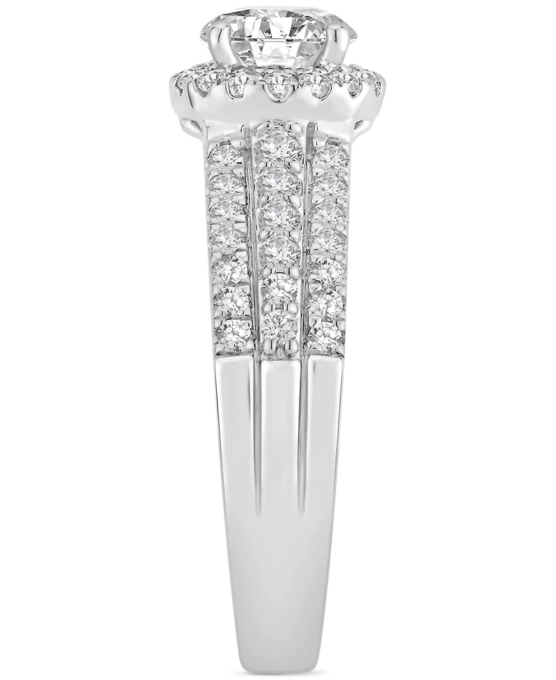 Gia Certified Diamond Halo Engagement Ring (1-1/3 ct. t.w.) in 14k White Gold