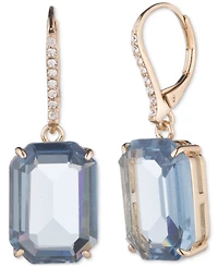 Lauren Ralph Gold-Tone Octagon Stone Leverback Drop Earrings