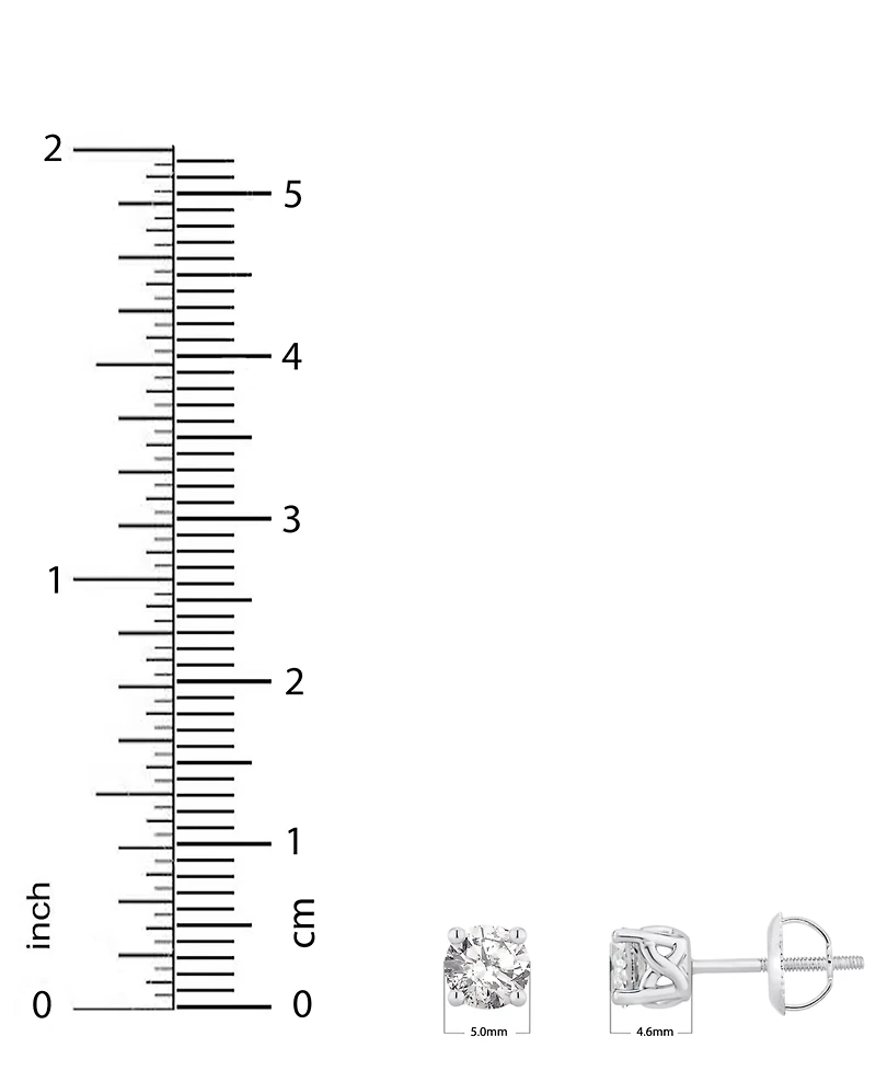 Gia Certified Diamond Stud Earrings (3/4 ct. t.w.) in 14k White Gold