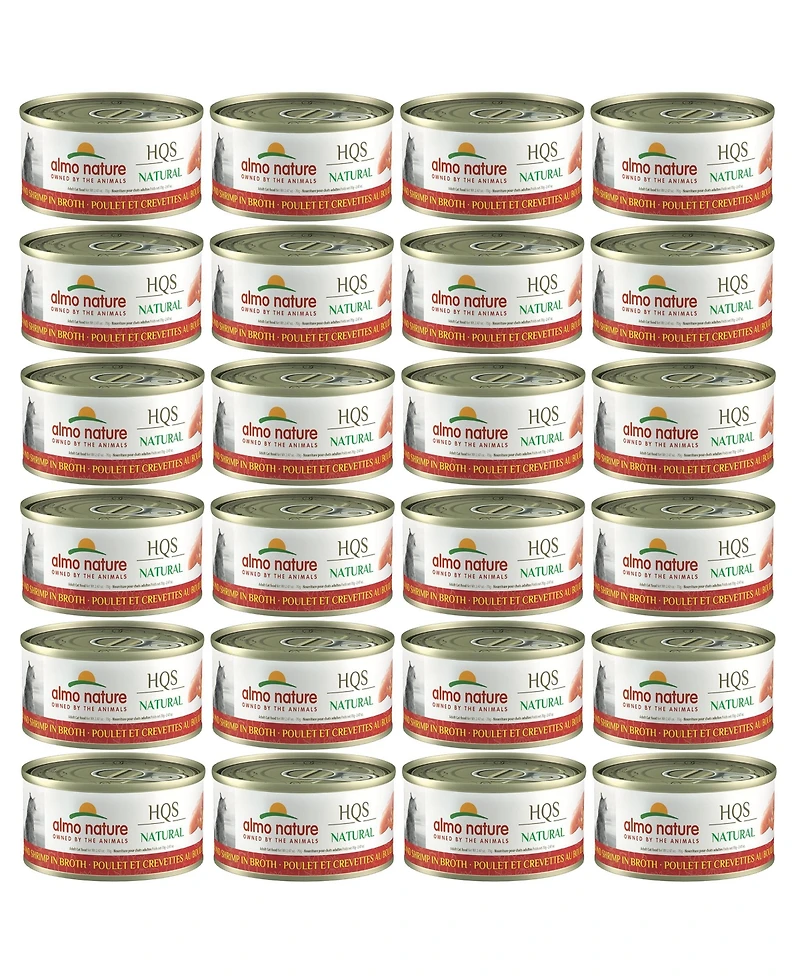 Almo Nature Hqs Natural Cat 24pk (2.47oz): Chicken & Shrimp In Broth