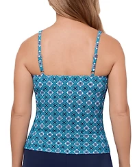 Swim Solutions Women's Printed Tummy-Control Tankini Top, Exclusively at Macy's