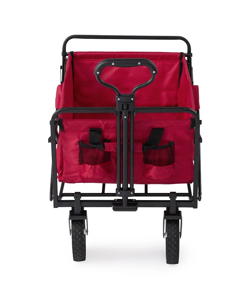 Mac Sports Collapsible Folding Outdoor Utility Garden Camping Wagon Cart, Red