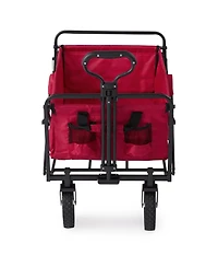 Mac Sports Collapsible Folding Outdoor Utility Garden Camping Wagon Cart, Red
