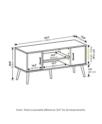 Furinno Mid-Century Tv Stand Entertainment Media Console w/2 Cabinets&Open Storage Shelves for TVs up to 50",Espresso