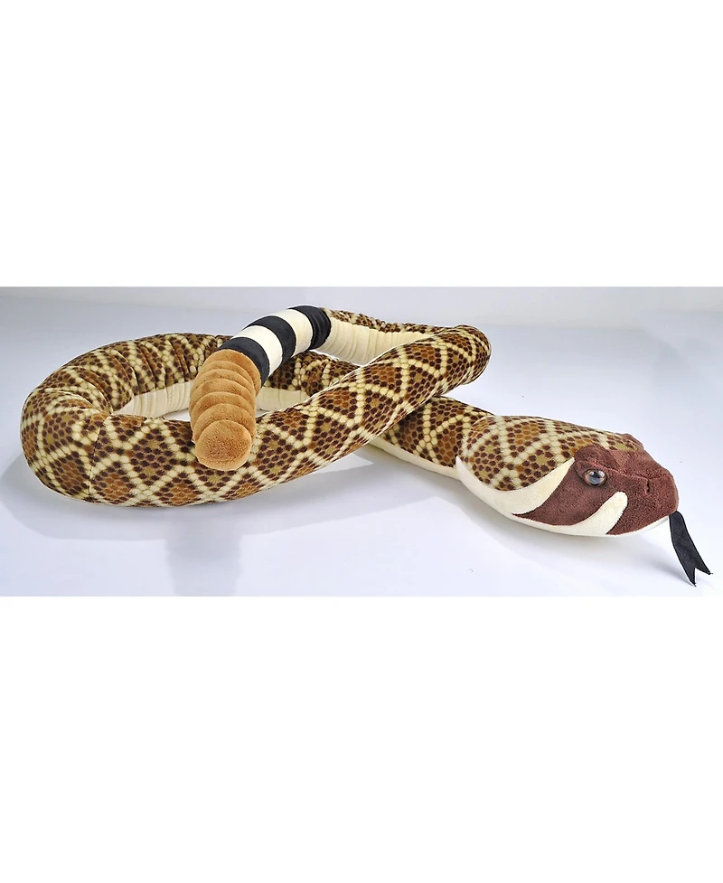 Wild Republic Plush Snake Jumbo Western Diamondback Rattlesnake Stuffed Animal, 110 Inches
